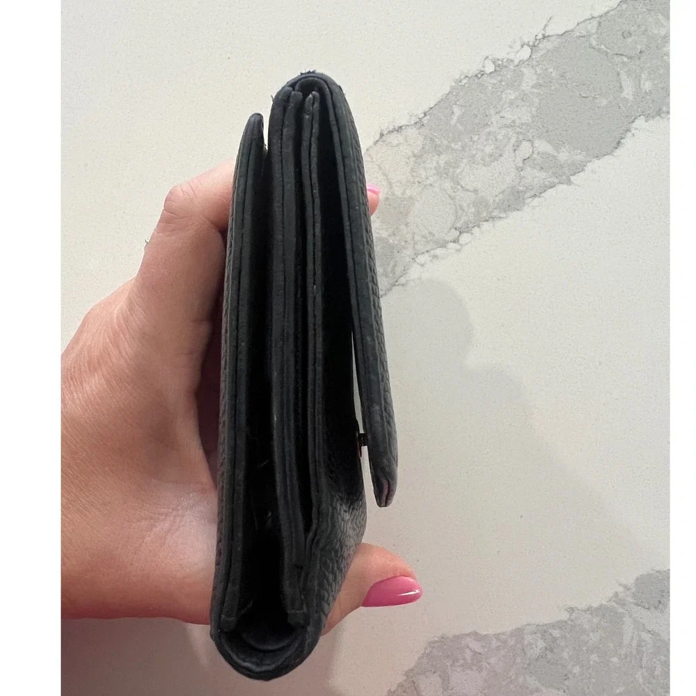 Chanel Black Caviar Leather Timeless CC Logo Bifold Wallet Made in France